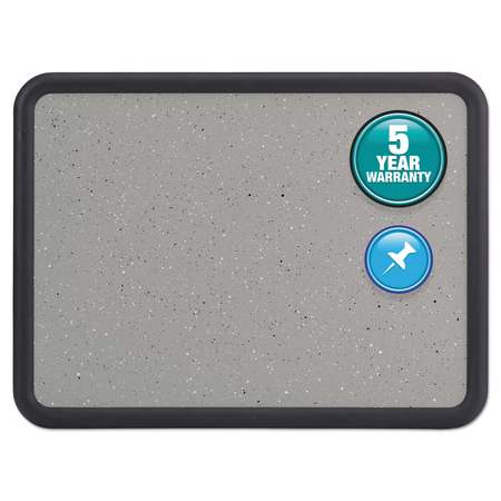 QUARTET Granite Gray Tack Board 48"x36", Black 699375
